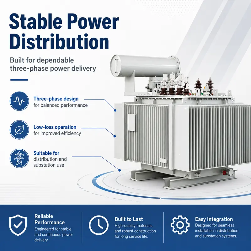 High-Efficiency 33kV 2500kVA Energy-Saving Oil-Immersed Distribution Transformer (Copper Winding) — specification and nameplate detail
