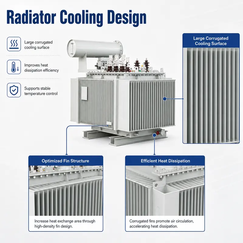 High-Efficiency 33kV 2500kVA Energy-Saving Oil-Immersed Distribution Transformer (Copper Winding) — internal structure