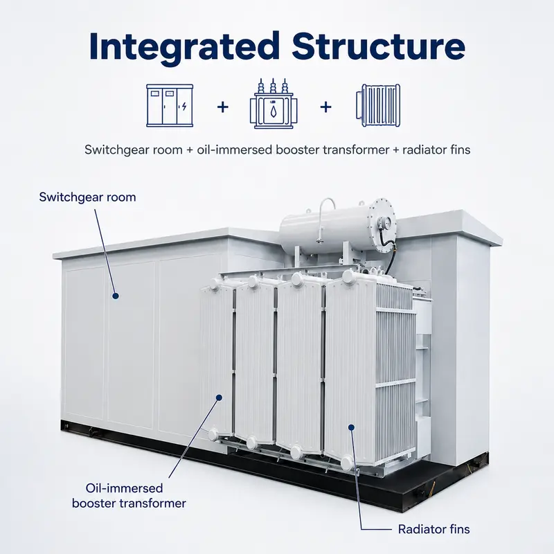 Hua-style Photovoltaic Boost Prefabricated Substation (35/0.4 kV) — construction and materials detail