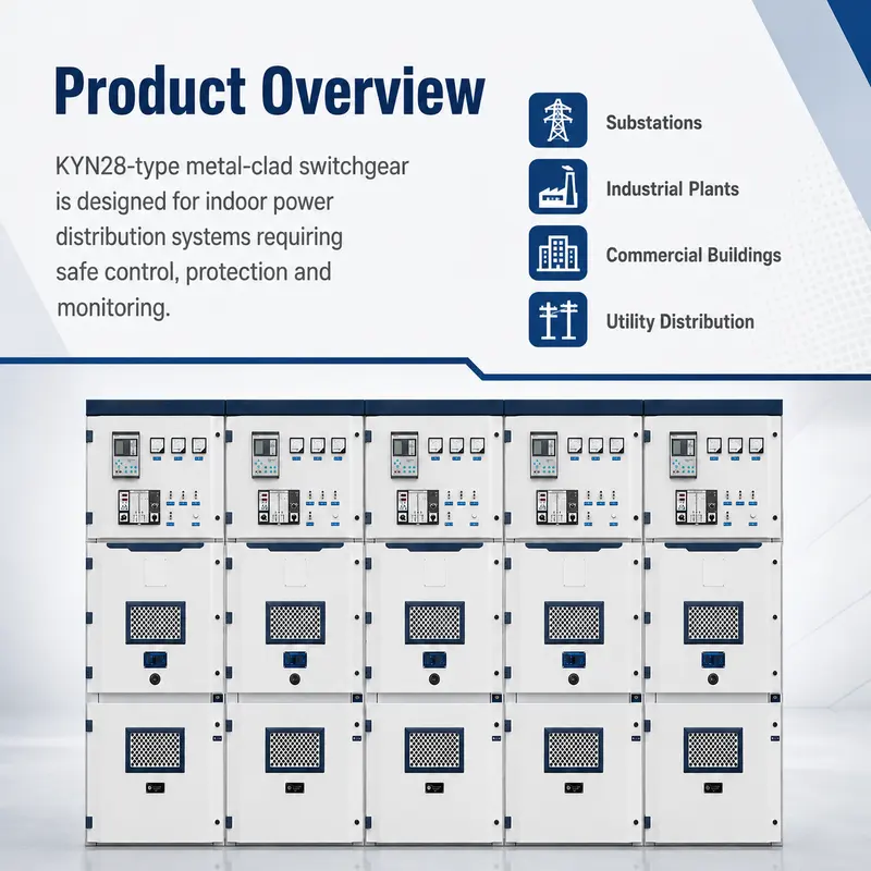 Intelligent 12–24kV Metal-Clad HV Switchgear, 4000A, Stainless Steel IP65 — dimensions and layout