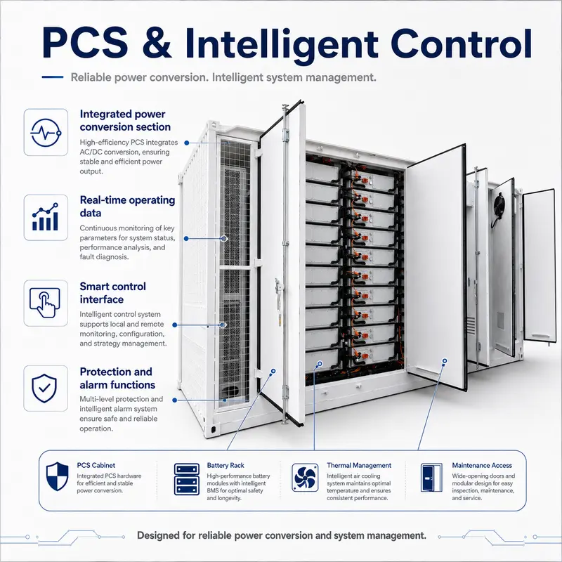 LiFePO4 Containerized BESS, 1MWh–6MWh / 1000kW (Liquid-Cooled, IP67) — workmanship detail