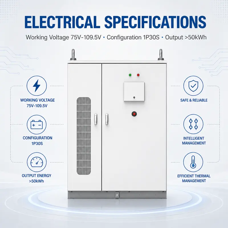 Liquid-Cooled Battery Energy Storage System — Integrated Cabinet (Battery Module & Rack) — specification and nameplate detail