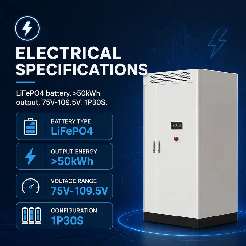 Liquid-Cooled Lithium Battery Energy Storage System — Static Diesel-Hybrid Integrated Cabinet — specification and nameplate detail