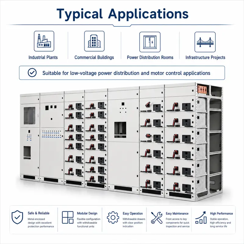 Low Voltage Power Distribution Switchgear, 800V / 630A (GCS, IP65) — customisation options