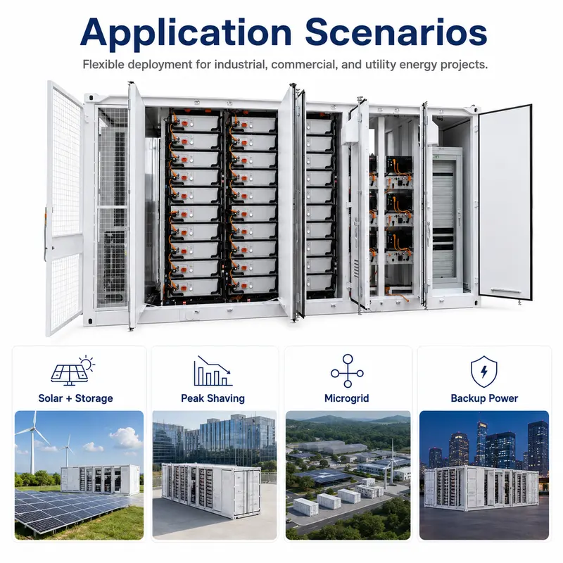 Outdoor 20ft/40ft Battery Container ESS (1–5MWh, Liquid-Cooled, IP67) — workmanship detail