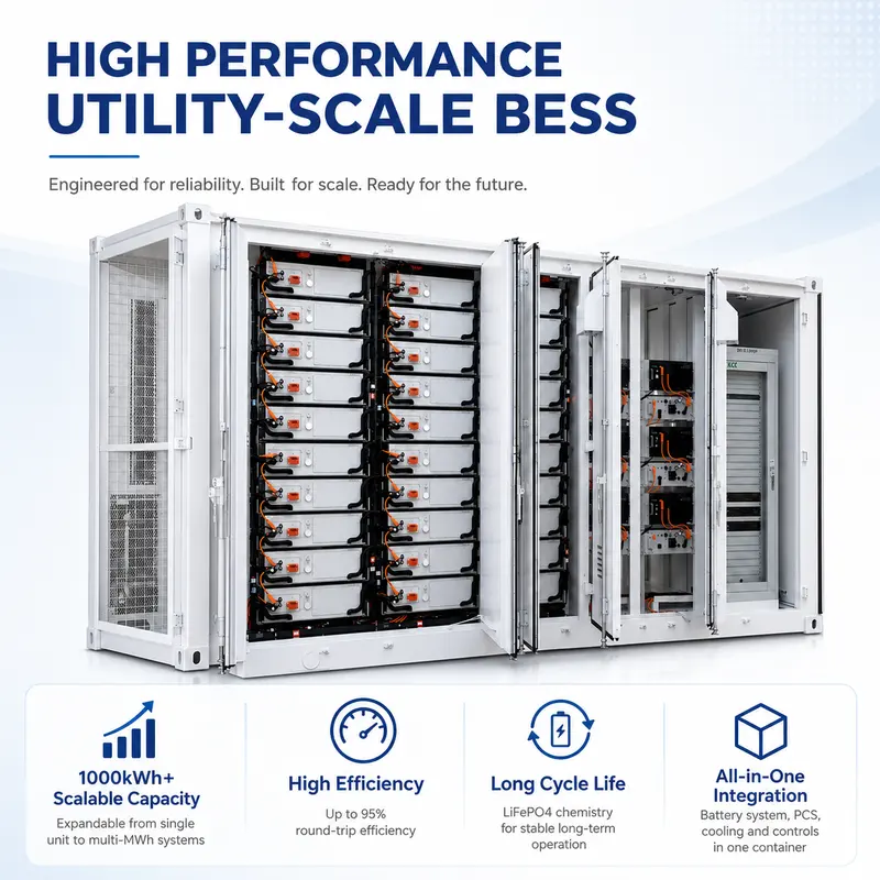 Outdoor BESS 20FT Container, 1MW / 500kWh–1000kWh (Liquid-Cooled, IP67) — typical application