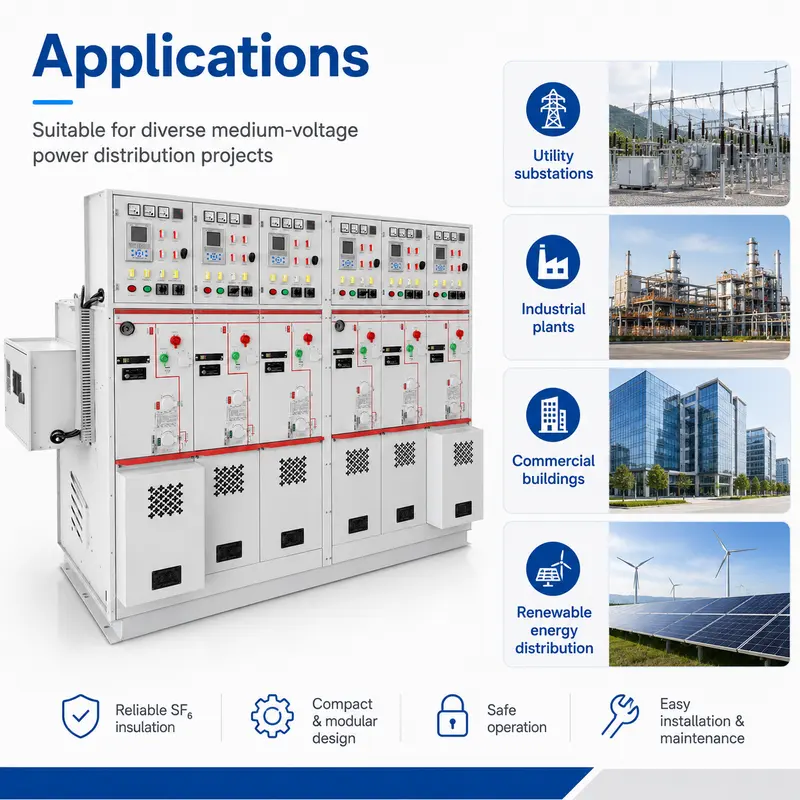 SF6 Intelligent Ring Main Unit, 12–33kV (630–2500A, Solid-Insulated, Indoor) — workmanship detail