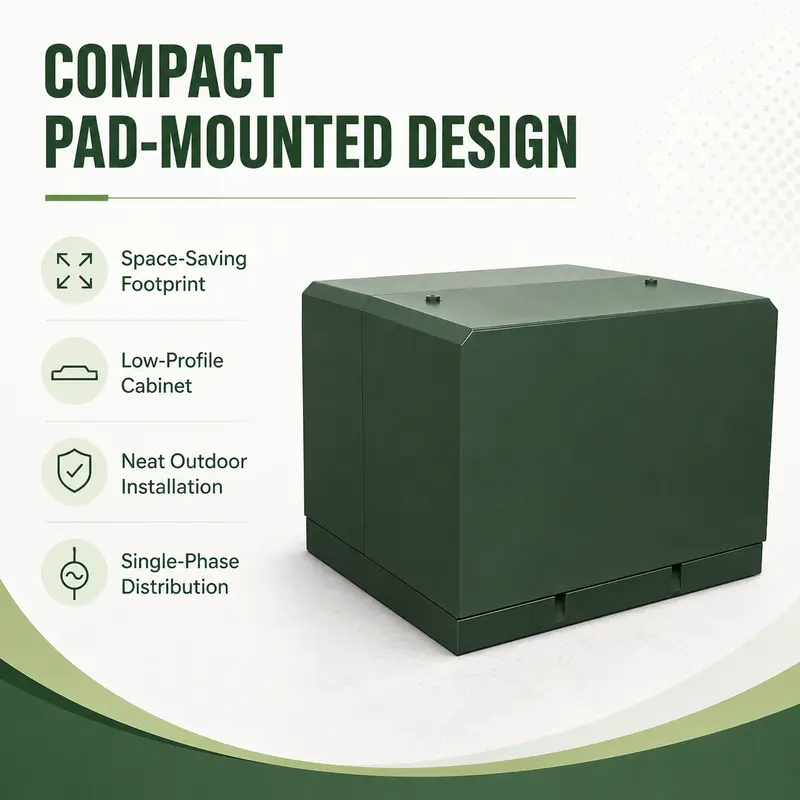 Single-Phase Pad-Mounted Transformer — 220V/400V, Energy-Saving, USA/Canada Standard — construction and materials detail