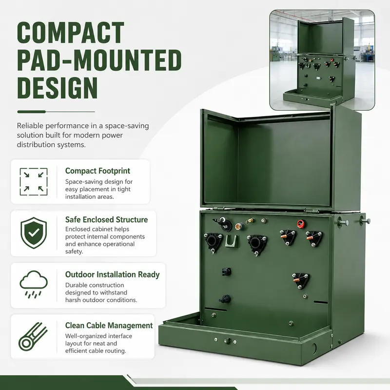 Single-Phase Pad-Mounted Transformer, 37.5–167kVA (12.47/34.5kV to 120/240V) — construction and materials detail