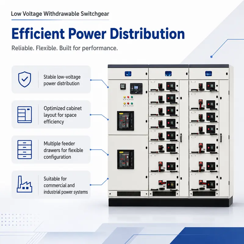 Smart MCC Main Power Distribution Switchgear (GCS Withdrawable, IP65, Energy Saving) — construction and materials detail