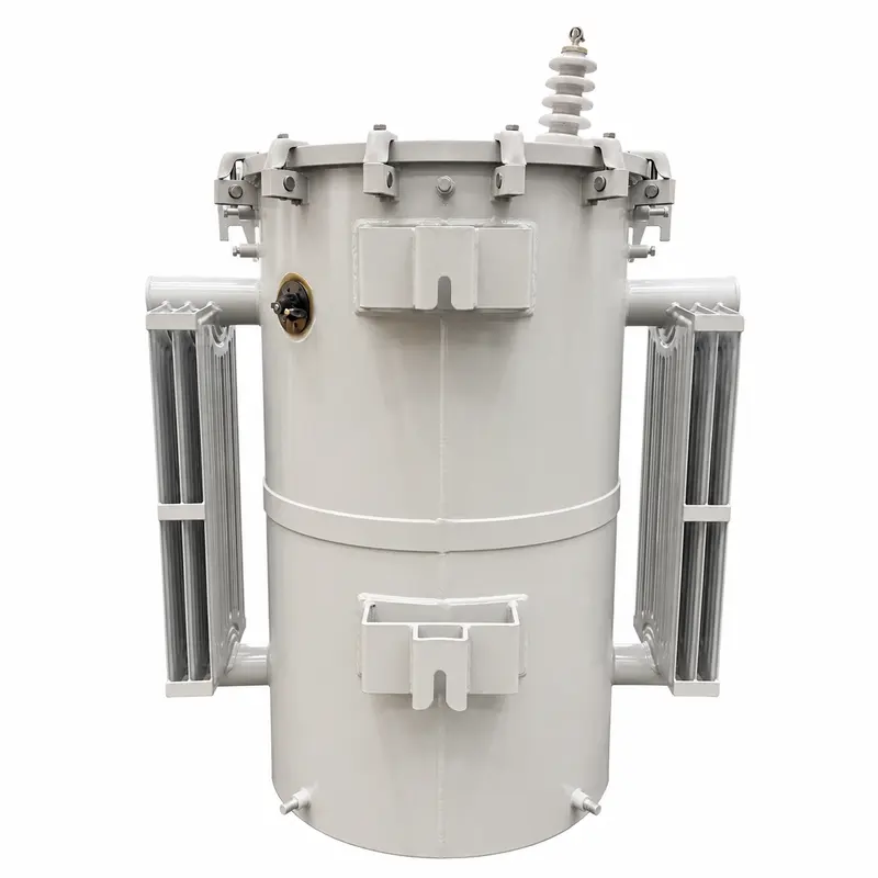 UL-Certified Single-Phase Pole-Mounted Transformer 25–333 kVA (7.2 kV) — product photo on white background