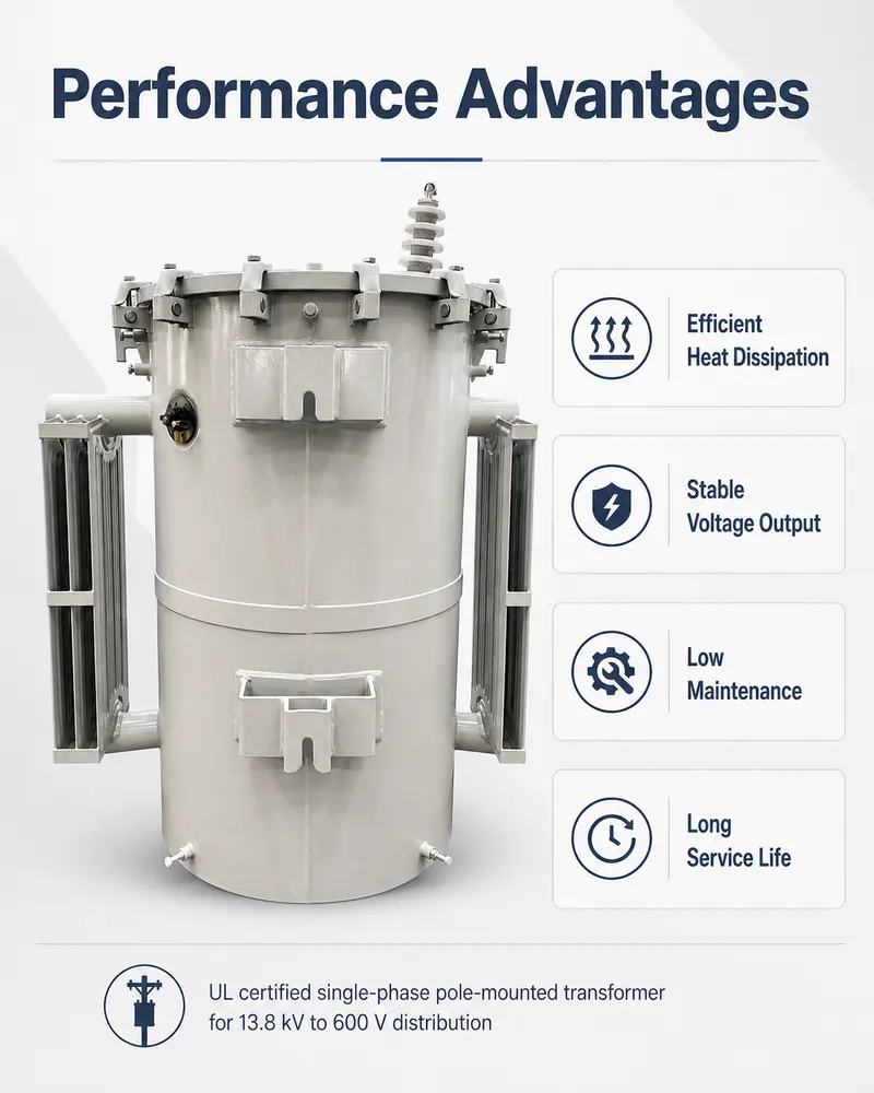 UL-Certified Single-Phase Pole-Mounted Transformer 25 / 50 / 75 kVA (13.8 kV) — customisation options