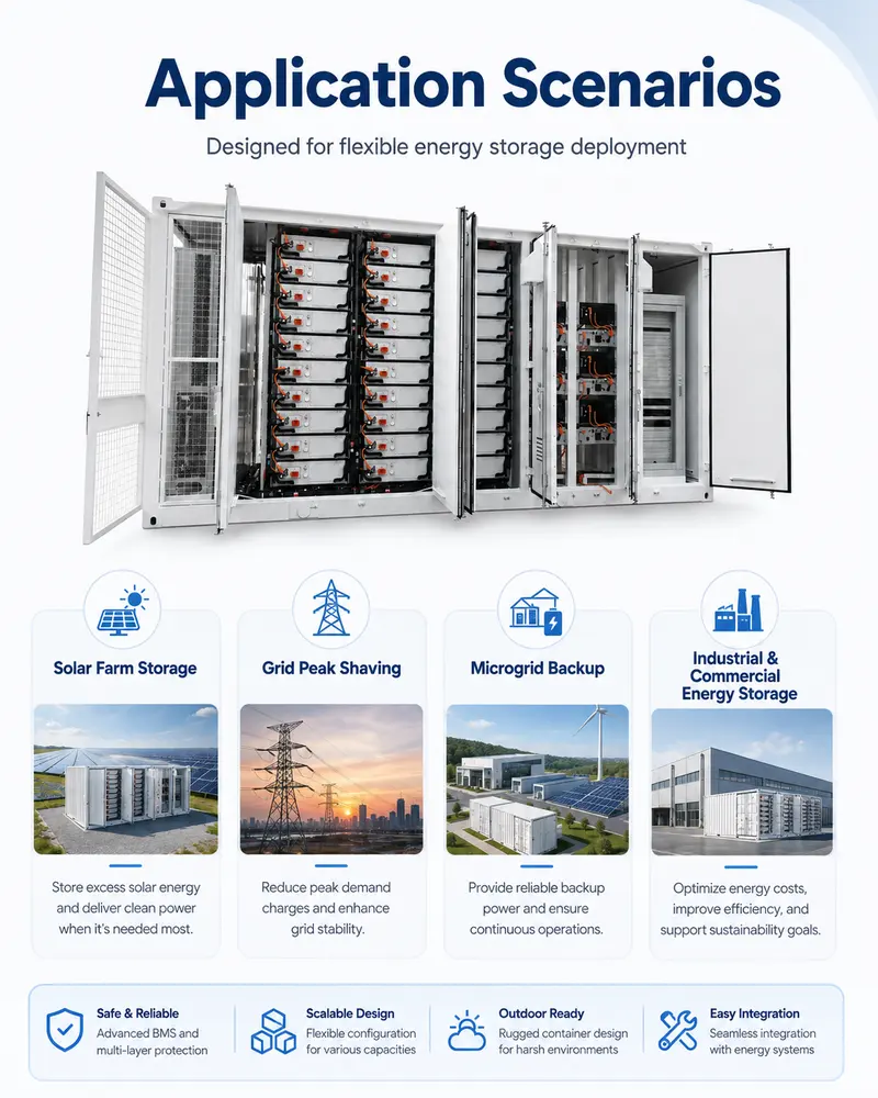 Utility-Scale Lithium-Ion Battery Storage System (1000kWh–5MWh, Liquid-Cooled, IP67) — workmanship detail